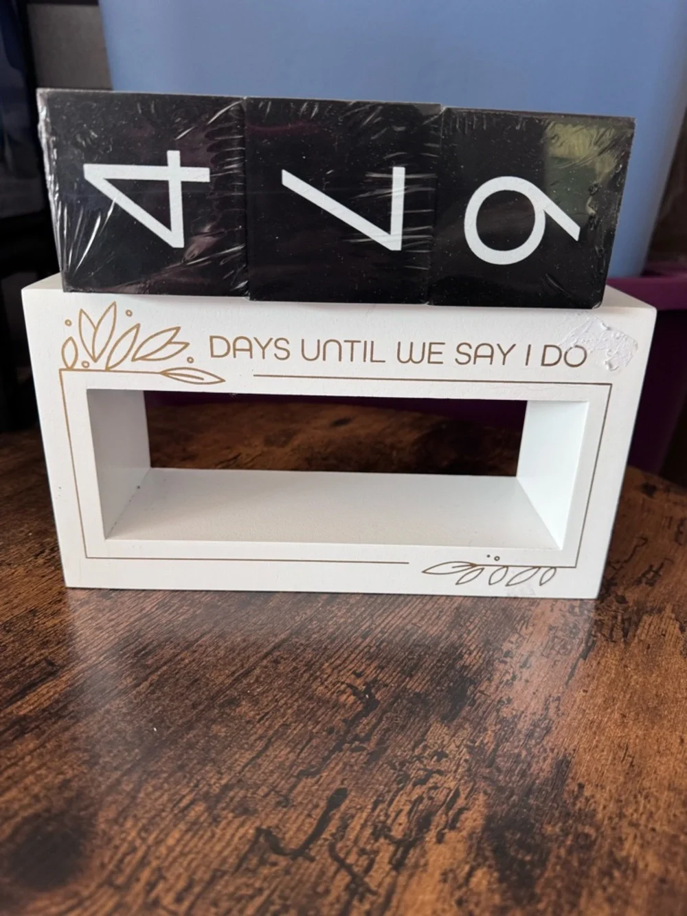Wedding Countdown Block - White 